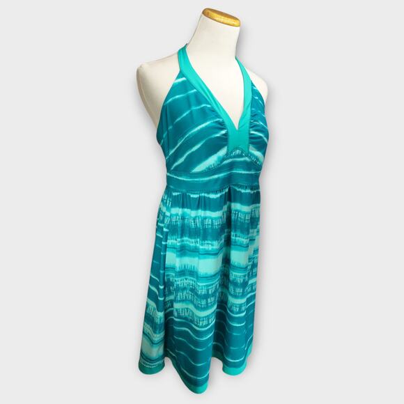 Womens The North Face Dress Echo Lake Halter Swim Cover-Up Green Blue Size Large - Picture 2 of 6
